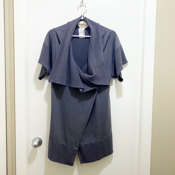 NWT Baftbird Unique Convertible 100% Cotton Shrug Grey Blue S/M - Picture 3 of 14